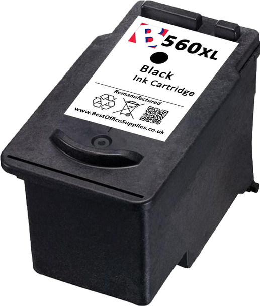 Canon PG-560 XL Remanufactured Ink Cartridge - High Capacity Black Ink Cartridge - Compatible For (PG-560XL, PG560XL)