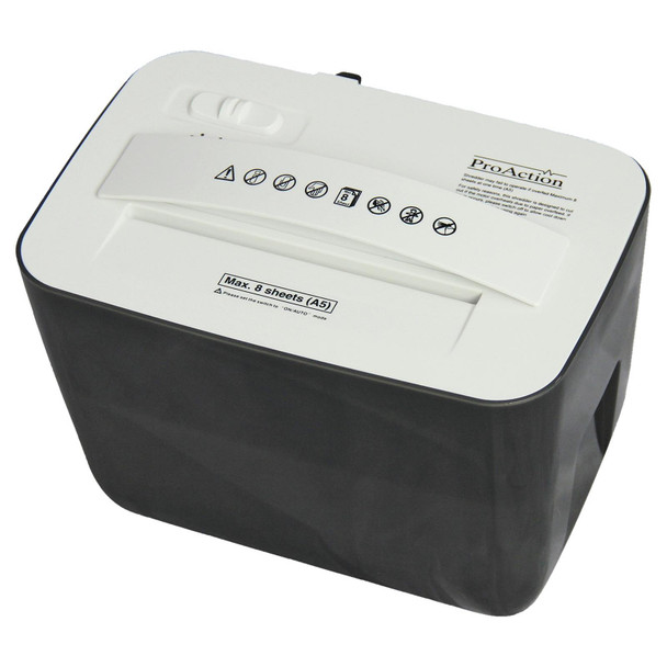 ProAction Paper Shredder 8 Sheet 4.5 Litre Cross Cut A5 Desktop Auto on Reverse