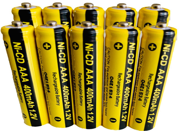 10 x AAA Rechargable Batterys 1.2V 400mAh Triple A Electronic Devices Phones Toys