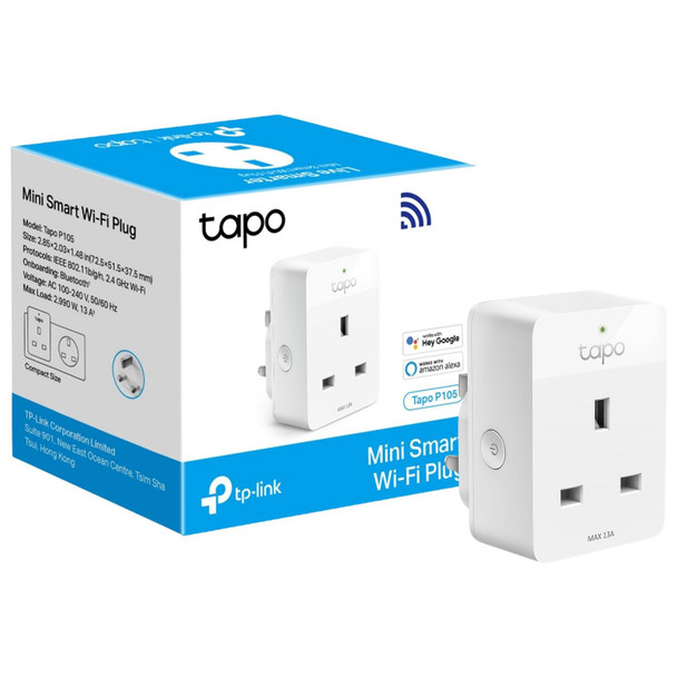 TP-Link Tapo P105 Mini Smart Wi-Fi Plug Remote Control Alexa Google Assistant White