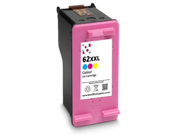 62XXL Colour Ink Cartridge Remanufactured Extra Large Capacity Compatible With HP Envy OfficeJet