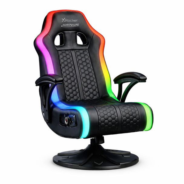 Gaming Chair X Rocker Adrenaline 2.1 Bluetooth RGB Audio Black Used