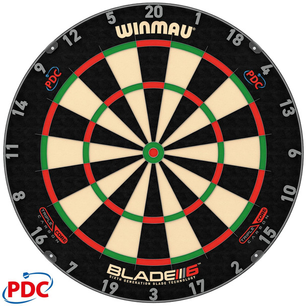Professional Dartboard PDC Triple Core Winmau Blade 6 Carbon 45.4cm