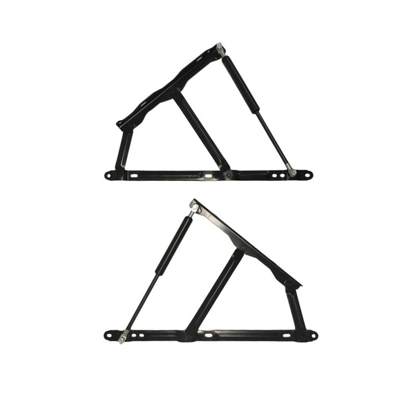 1000N Ottoman Bed Lift Mechanism Kit with 38cm 380mm Gas Struts, Heavy Duty Steel Hydraulic Storage Bed Hinges, Lift Up System for Divan Ottoman Bed Base, Side or End Opening, Black