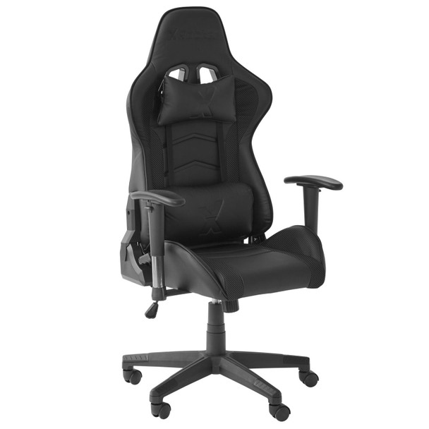 X Rocker Alpha Gaming Chair Black Adjustable Office Chair Swivel Tilt Lumbar Support