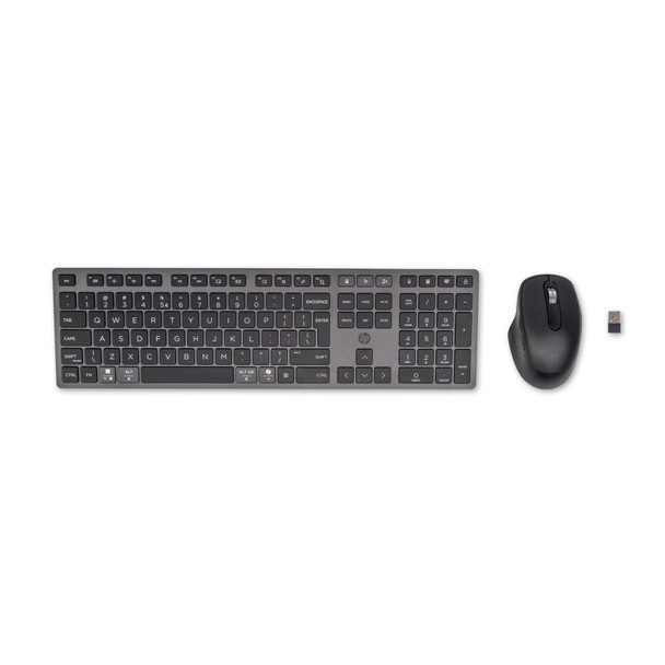 HP 720 Wireless Keyboard Mouse Combo Rechargeable Bluetooth Multi Device Black