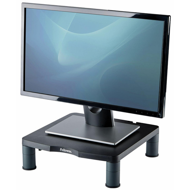 Monitor Stand Riser Adjustable Desktop Fellowes 21 Inch PC Screen 27kg Black