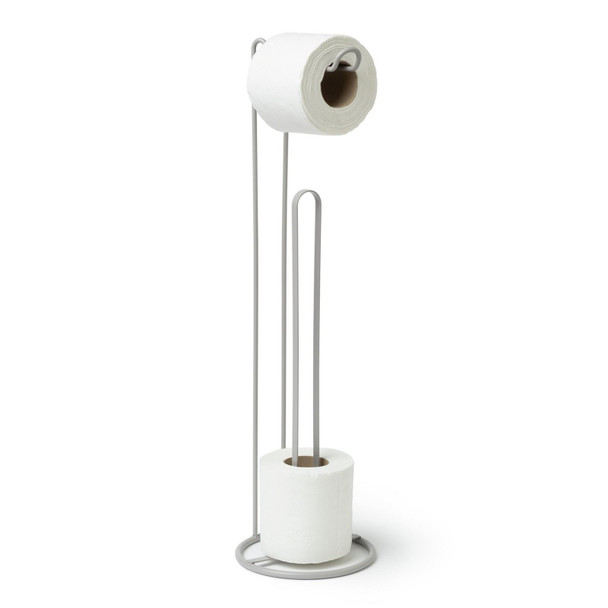 Toilet Roll Holder Freestanding Grey 5 Roll Storage Stand Bathroom Steel Metal