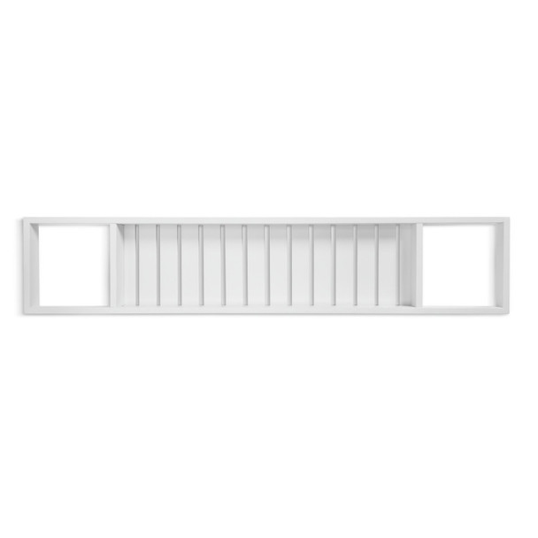 Bath Bridge Bamboo Wooden Caddy Tray White Bathroom Shelf Habitat Bath Storage