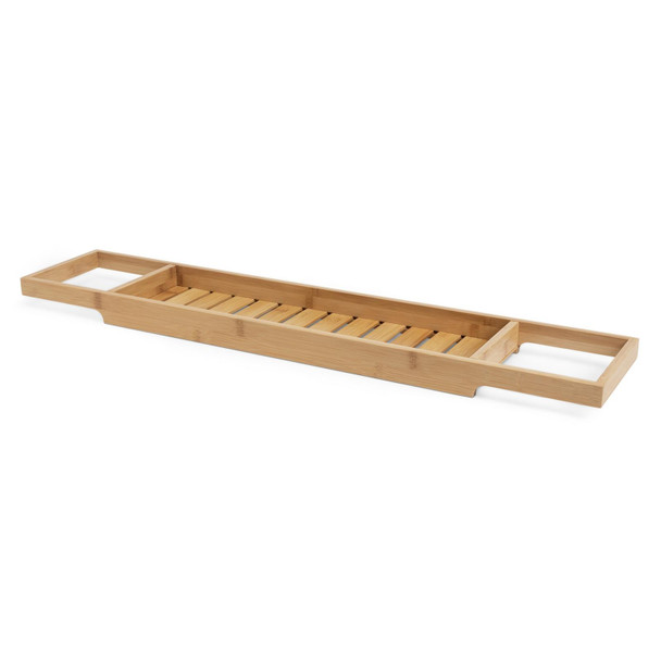 Bath Bridge Wooden Tray Mango Wood Bathroom Caddy Shelf 75cm Habitat Slatted