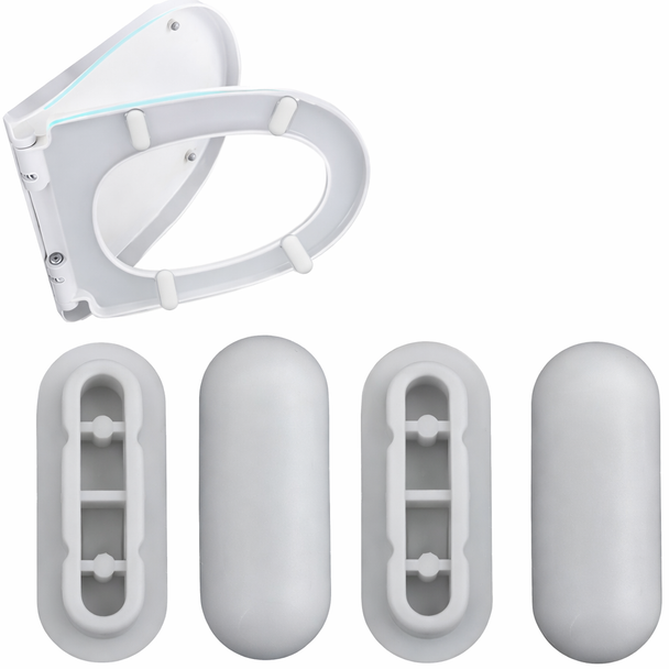 Toilet Seat Buffers Bumpers Replacement Noise Dampening Grey Plastic 6 Pack WC