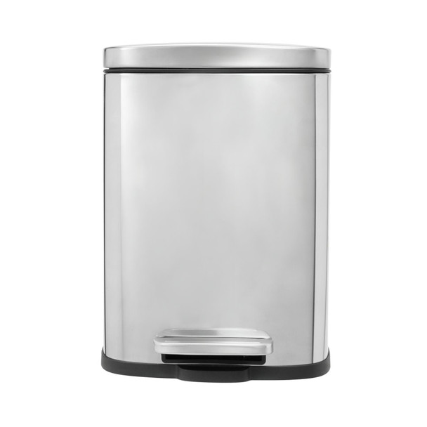 Bathroom Bin 5L Pedal Rectangular Chrome Stainless Steel Slim Waste Bin Dented