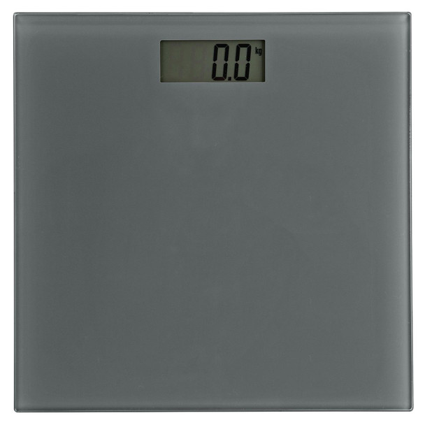 Digital Bathroom Scales 150kg Grey Tempered Glass LCD Weight Scale Habitat