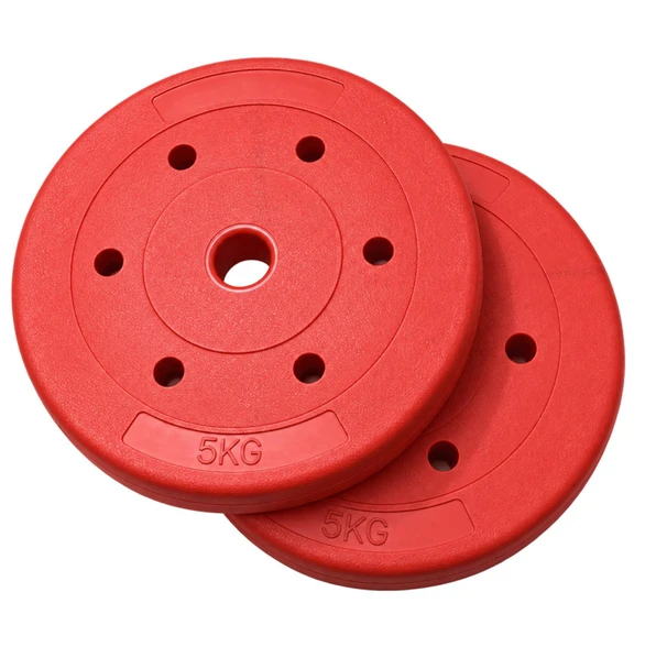 Weight Plates 5kg Pair 1 Inch Standard Vinyl 10kg Set Home Gym Weightlifting
