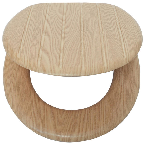 Toilet Seat Natural Wood Soft Close Tongue Groove Moulded Wood Habitat Adjustable