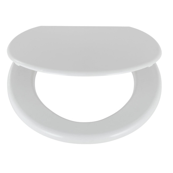 Toilet Seat White Plastic Adjustable Hinges Bottom Fix Bathroom WC Habitat