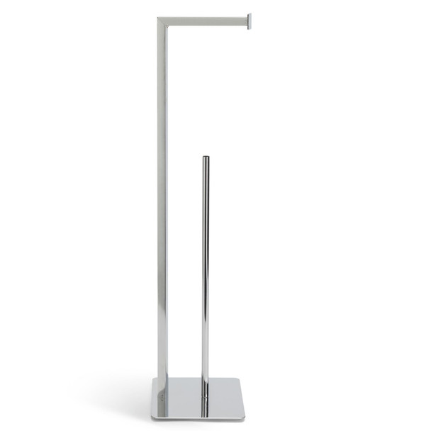 Toilet Roll Holder Freestanding Chrome Metal Bathroom Stand Spare Roll Storage