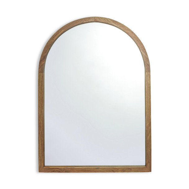 Wall Mirror 70x50cm Arched Mango Wood Natural Frame Habitat 1 Hanger Missing