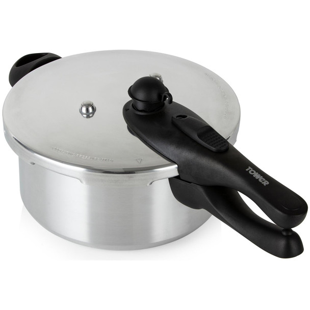 Pressure Cooker 4L Aluminium Induction Hob Steamer Basket Tower Compact Used