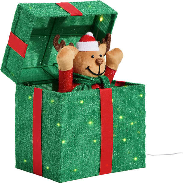 Argos Home Animated Light Up Reindeer Gift Box