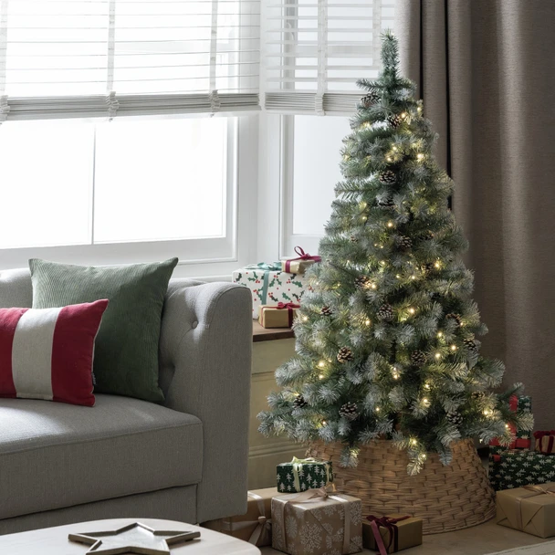 HABITAT 5FT BLUE OSCAR WITH PINE CONE CHRISTMAS TREE