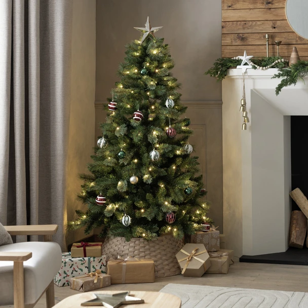 HABITAT 6FT PRE LIT MIXED CASHMERE CHRISTMAS TREE