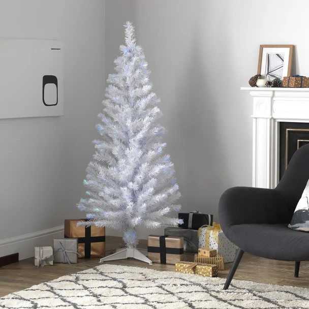 HABITAT 5FT FIBRE OPTIC CHRISTMAS TREE WHITE
