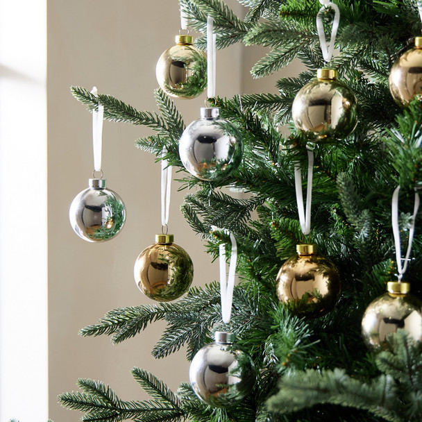 Glass Christmas Baubles Silver Gold Argos Home