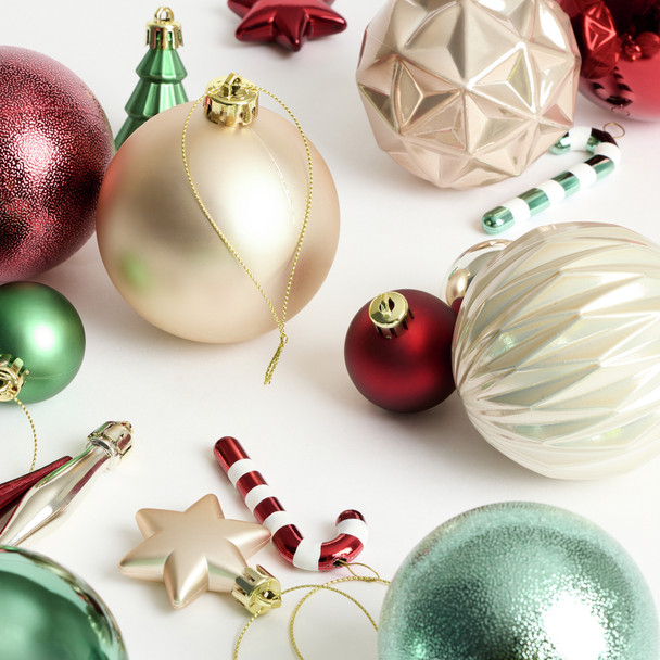 Christmas Baubles Multicolour Pack 48 Habitat