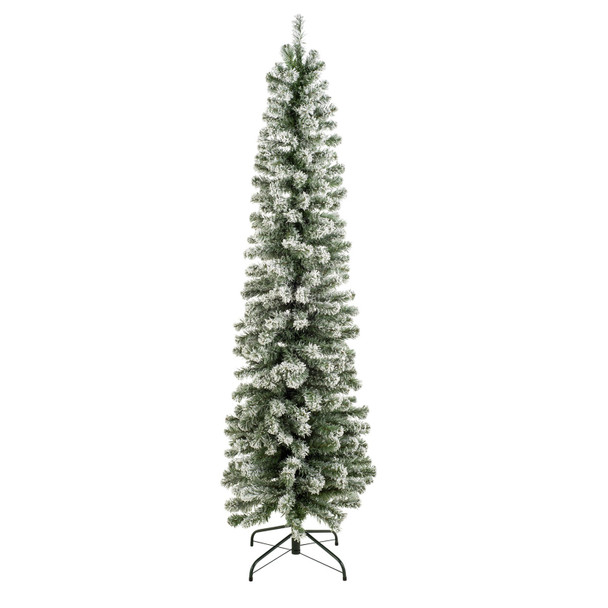 6ft Snow Tipped Pencil Christmas Tree Slim Habitat image 1