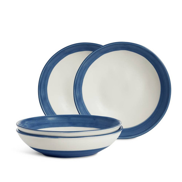 Pasta Bowls Set of 4 Blue Artisan Stripe Habitat Stoneware 800ml - Argos catalogue image 3 of 5.