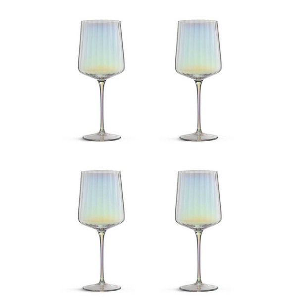 Wine Glasses Set of 4 Iridescent Fluted Habitat Long Stem 528ml - Argos catalogue image 3 of 6.