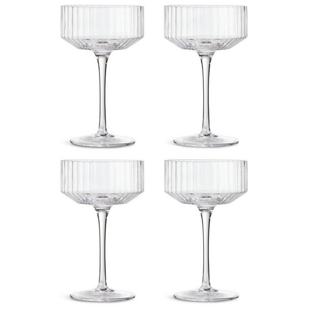 Champagne Coupe Glasses Wide Ribbed Set of 3 Habitat - Argos catalogue image 1 of 4. Original retailer photos may show 4 pieces; only 3 supplied in this listing.