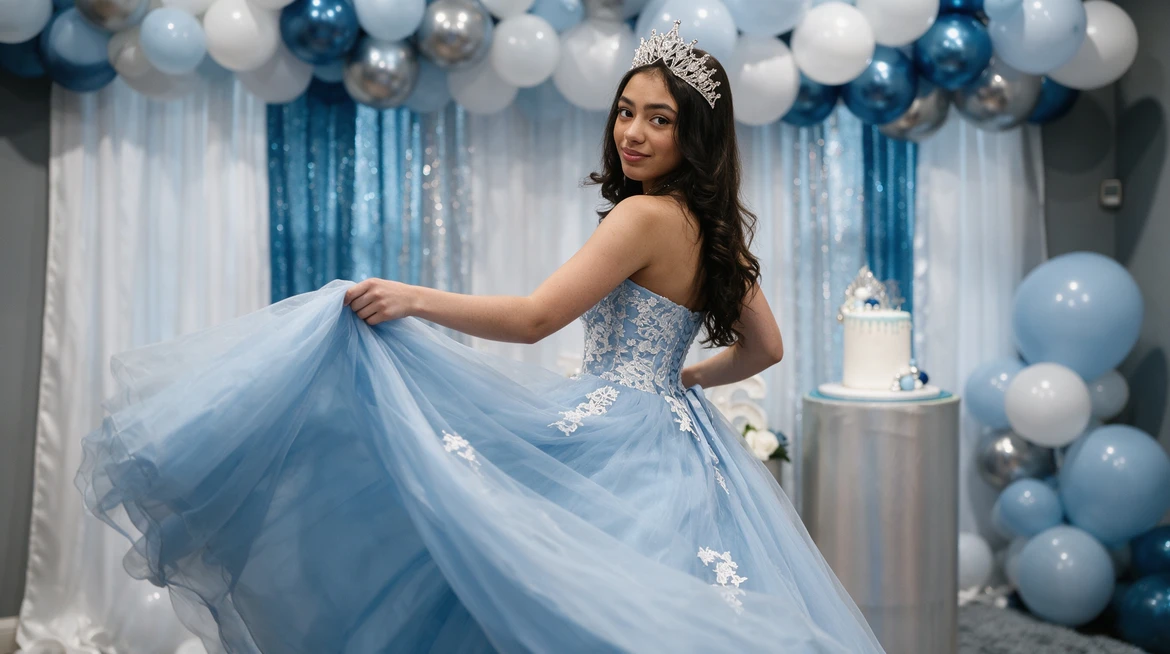 How I Planned a Cinderella Sweet 16 in Sky Blue