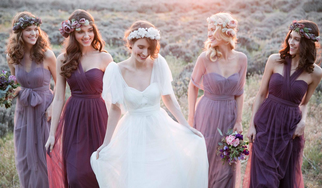 elegant purple bridesmaid dresses