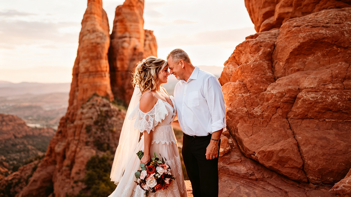 We Hiked Cathedral Rock in a $200 Wedding Dress