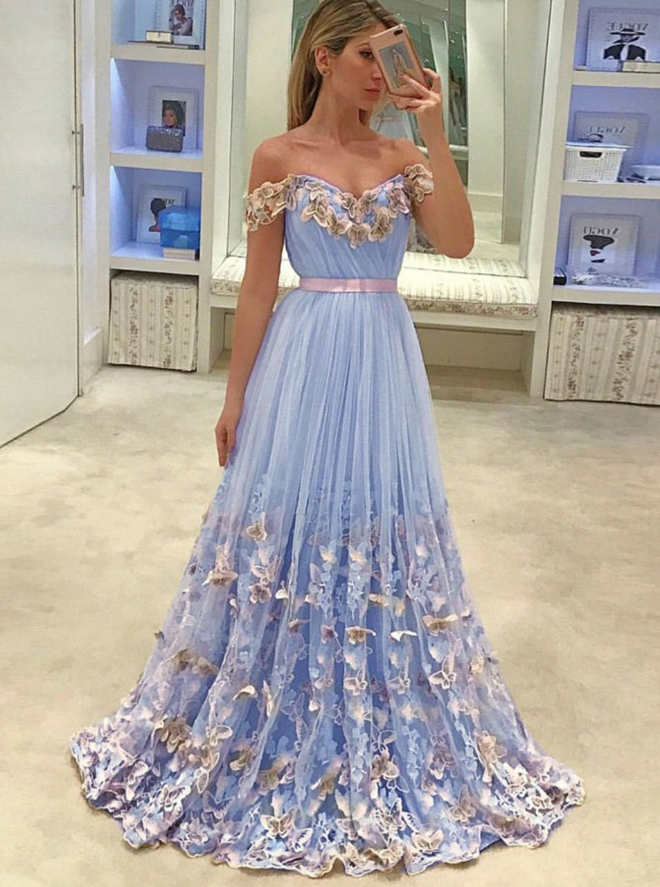butterfly prom dress