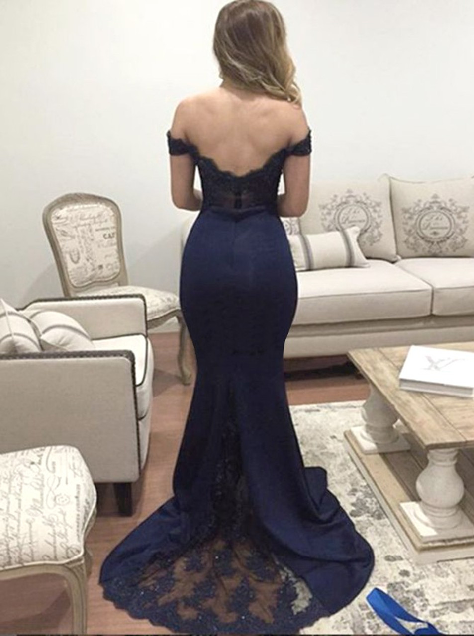navy blue stretch dress