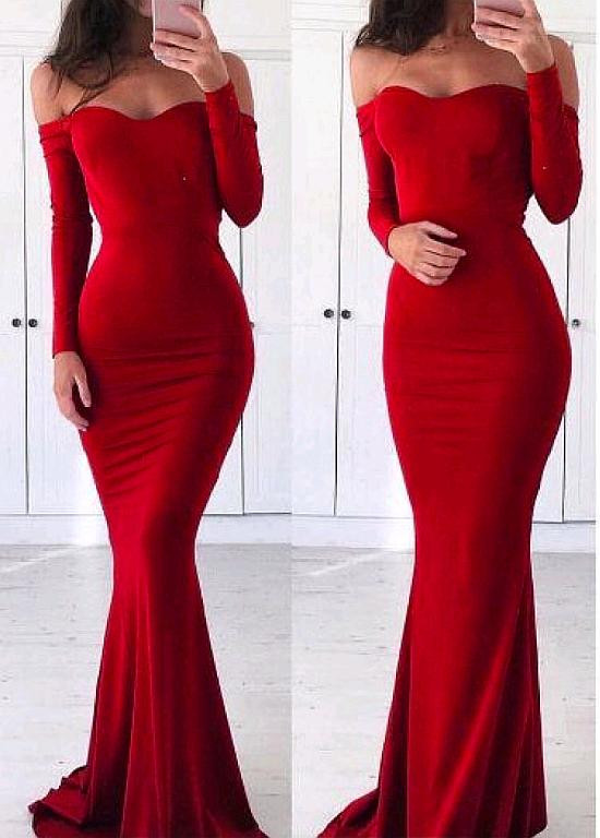 maroon mermaid formal dress