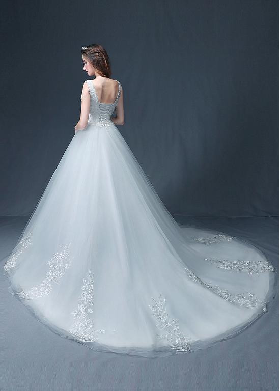 Delicate Col-Bateau Embroidered Tulle Dress
