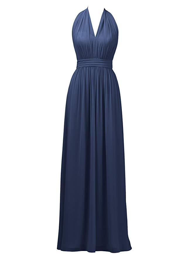 V-neck Chiffon Bridesmaid Dress with Bow Back Green Plus Size main image 0