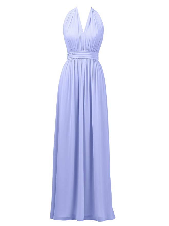 Long Halter Chiffon Dresses of Bridesmaid Mint Green Plus Size