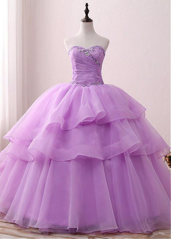 Gorgeous Satin Bow Ball Gown Purple Birthday Quinceanera Dress cc2331 main image 1