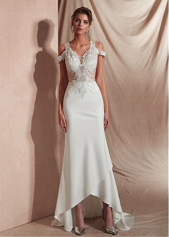 Gorgeous Mermaid High Neckline Ivory Date Night Dress Prom Dresses Birthday Outfits