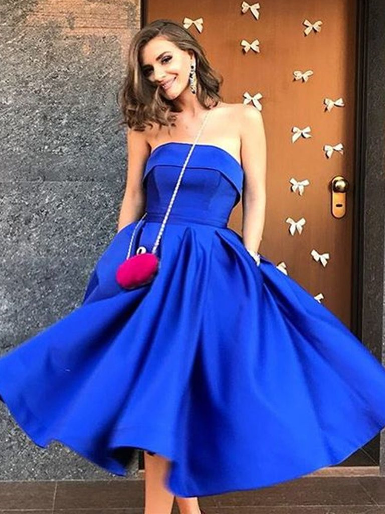 royal blue strapless prom dresses Dresses,Fitted Prom Dress,Strapless Prom Dress,Lace Pr Bust 86cm KissProm Mermaid Strapless Satin Long