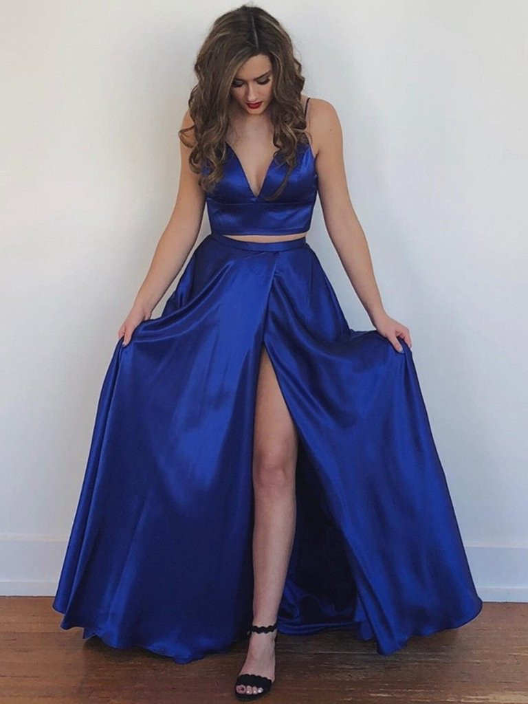 Ball Gown Royal Blue Long Prom Dresses 2019 Blue Mermaid Prom Prom