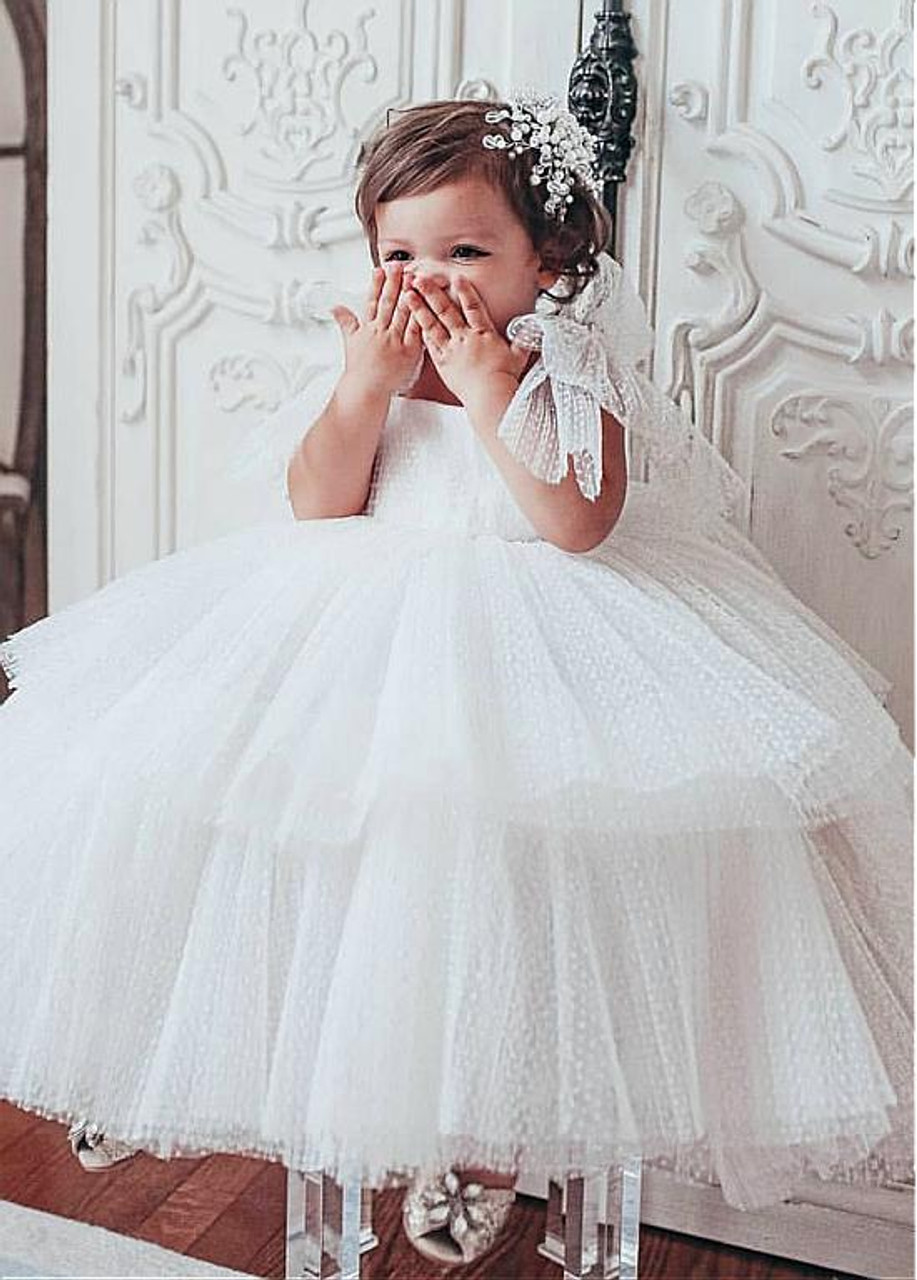 Polka dot flower girl on sale dress