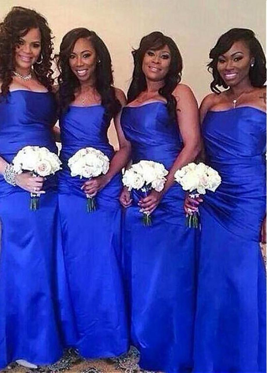 royal blue satin bridesmaid dresses