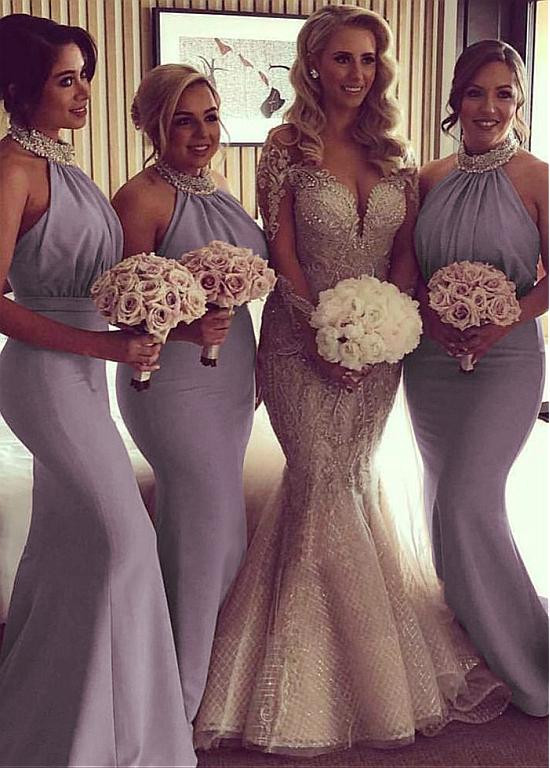 princess polly baby blue dress AW.Bridal A-Line V-Neck Floor Length Sleeveless Bow/Bowknot Bows Split Long Bridesmaid Dresses Dress Champagne Size 8 main image 0