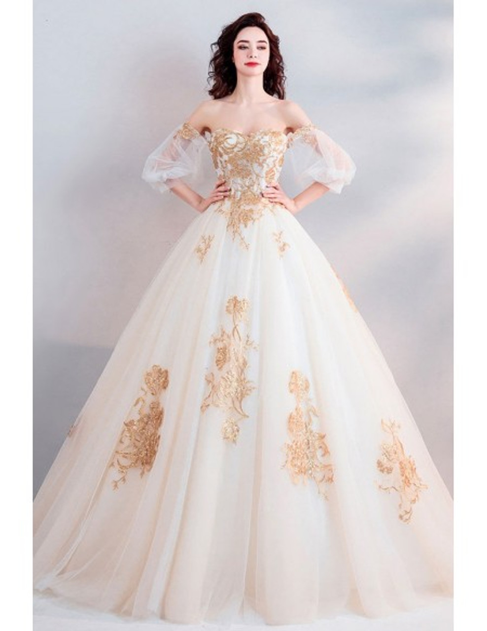 White Princess Ball Gown Wedding Dress – HER SHOP | Live beautiful, Live  free